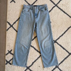 Light Wash Cropped Wide Leg Jeans